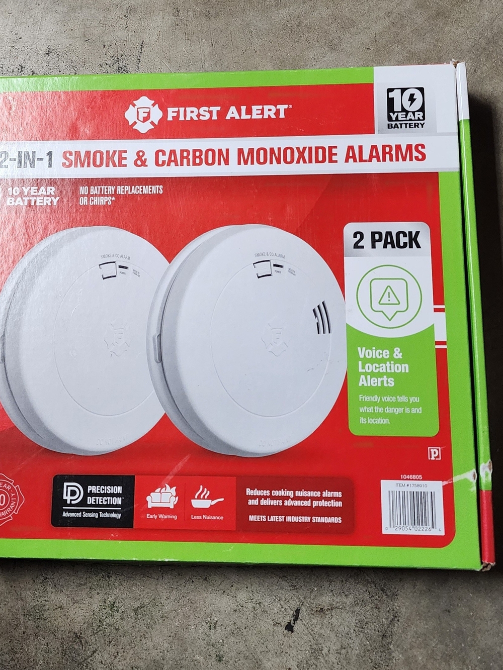2-Pack White 2-in-1 Smoke & Carbon Monoxide Alarms